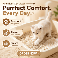 OEM Pasir Kucing Tofu Alami Berbahan Kedelai, Menggumpal, Dapat Dibuang di Toilet, Ramah Lingkungan, Rendah Debu, 5L, Penghilang Bau, Langsung dari Pabrik
