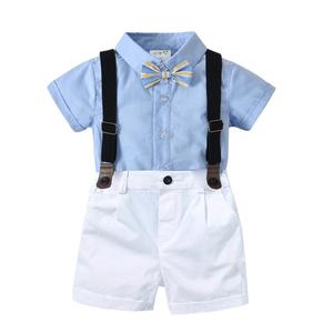 Conjunto de Ropa para Bebé Niño, Traje Formal de Verano con Camisa y Pantalones, Disfraz para Fiesta de Boda, Conjunto de Pantalones con Tirantes para Niños Pequeños - Product Image 1