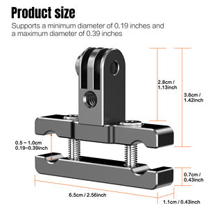 Soporte de <span class=keywords><strong>Bicicleta</strong></span> de Aleación de Aluminio, Base con Abrazadera, Duradero y Portátil para <span class=keywords><strong>GoPro</strong></span> 13 12, Cámara de Acción Panorámica - Product Image 2