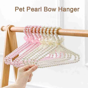 Cintres en plastique perlés Y261 avec ruban pour vêtements d'enfants, bébés, animaux domestiques (chiens, chats) et femmes – Petits cintres perlés - Product Image 4