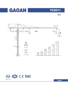 Qtz50 (tc5011) Lớn vừa tự tăng 50M 44m 38m JIB Chiều dài <span class=keywords><strong>derrick</strong></span> tháp cần cẩu cho công trường xây dựng Cảng cảng biển nhà máy mỏ - Product Image 5