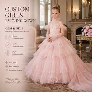 <span class=keywords><strong>Vestido</strong></span> de <span class=keywords><strong>Princesa</strong></span> Lavanda para Niñas, con Lazo en la Espalda, Personalizado, Venta al por Mayor, OEM, ODM, <span class=keywords><strong>Vestido</strong></span> de Gala, <span class=keywords><strong>Vestido</strong></span> de Fiesta - Product Image 1