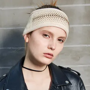 Großhandel Herbst Winter Frauen Wolle Gestrickt Haarband Mode Strass Elastisches Stirnband Benutzer definierte Casual Makeup Haarschmuck