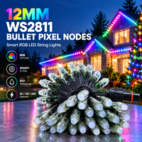 Nœuds de pixels RVB WS2811 de 12 mm, lumières de Noël LED adressables 5V, étanches IP67, éclairage extérieur pour les fêtes, Luces De Navidad