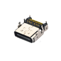 Connecteur hybride USB Type C à angle droit à double coque femelle MUP 24 broches USB 3.1 Gen2 10 Gbps pour une charge rapide