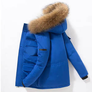 Parka d'<span class=keywords><strong>hiver</strong></span> pour <span class=keywords><strong>femme</strong></span>, style européen, en duvet d'oie, coupe slim, épaisse, coupe-vent, en coton, pour l'extérieur, avec capuche, pour temps froid - Product Image 4