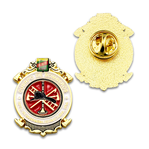 Spilla Distintiva Personalizzata in Metallo Smaltato Morbido - Crea la Tua Spilla Commemorativa per Vigili del Fuoco, Uso per Ufficiali e Membri di Enti Governativi - Product Image 1