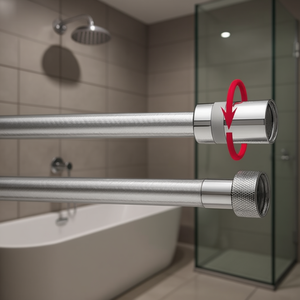 Manguera de ducha cromada antitorsión de 150 cm, flexible con control de rotación para uso en bañera y ducha - Product Image 3