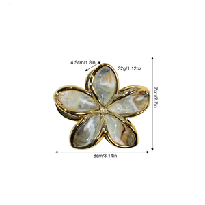 Pince à cheveux en plastique électroplaqué motif fleur d'œuf OEM, accessoires capillaires exquis et colorés pour femmes, 8 cm, vente en gros, meilleures ventes - Product Image 5