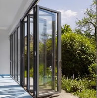 Porte pliante extérieure en alliage d'aluminium avec isolation thermique pour balcon moderne, patio, terrasse, maison, villa