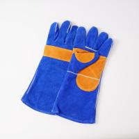 Gants de soudage de 15 pouces en cuir de vachette renforcé, paume jaune, coutures résistantes au feu, résistants à la chaleur pour soudeurs