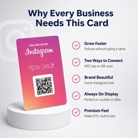 Carte de visite personnalisée avec impression de code QR, OEM, NFC, carte de partage Google INS Review, carte de partage d'informations sur les réseaux sociaux