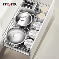 Em Promoção: Cesto Organizador de Talheres Deslizante de Duas Camadas com Fechamento Suave para Armário de Cozinha e Bandeja Coletora de Água