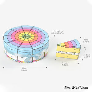 Set di 10 Scatole a Forma di Torta Triangolare per Dolci e <span class=keywords><strong>Caramelle</strong></span>, Confezioni Regalo Rosa e Blu per Cioccolatini, Decorazioni per Feste di Compleanno - Product Image 2