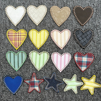 Patchs en tissu Cœur et Étoile en gros, badges appliqués faits main pour la décoration de vêtements, sacs, chapeaux et autres articles.