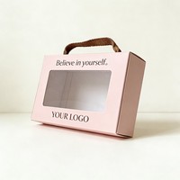 Boîte en carton ondulé Kraft la plus vendue pour vêtements, avec fenêtre transparente, faible MOQ, emballage pour pyjamas, encre à base de soja, boîte pour vêtements de bébé et couvertures