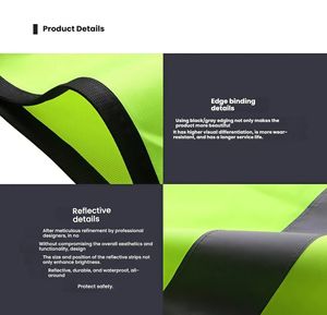 <span class=keywords><strong>Gilet</strong></span> de sécurité réfléchissant à <span class=keywords><strong>haute</strong></span> <span class=keywords><strong>visibilité</strong></span> à double poche <span class=keywords><strong>personnalisable</strong></span> pour le cyclisme, les activités de plein air et les rassemblements - Product Image 4