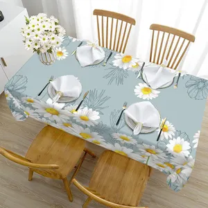 Toalha de mesa retrô vintage personalizada à prova d'água retangular quadrada de poliéster floral para jantar de cozinha em casa