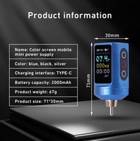 Беспроводной блок питания для тату-машинок 2000 мАч с RCA-разъемом и ЖК-дисплеем, для использования одной рукой