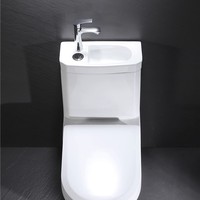 Nouveau style WC en céramique avec cuvette intégrée, siphon en P, pompage, pour appartement, deux-en-un, à poser au sol