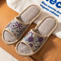 StepGrace été Style chinois bambou rotin paille tapis lin pantoufles pour hommes et femmes intérieur antidérapant sandales maison chaussures