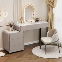 Table de chevet moderne simple en bois massif armoire de rangement intégrée lumière d'ambiance pour chambre salon salle de bain maquillage vanités