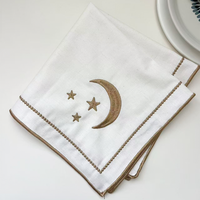 Set de table brodé avec un visage souriant, tissu en coton, pour la maison, le restaurant, les banquets, la décoration de table, logo personnalisé accepté