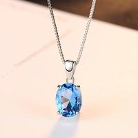 Collar de topacio de plata de ley 925 chapado en oro de 18k, joyería Simple y elegante para mujer