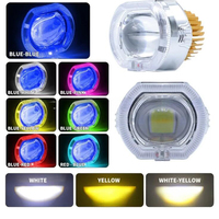 Moto véhicule électrique 2.5 pouces LED intégré phares Devil's Eye lentille phares projecteurs hauts et bas universel