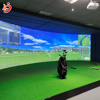 Simulador de Golf de Acero Inoxidable, Pantalla Interactiva Inteligente para Deportes en Interiores, Centro de Juegos con Proyección, Máquina de Entretenimiento Multijugador
