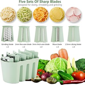 Rallador Multifunción Rotatorio 5 en 1 con Caja de Almacenamiento, Cortador Manual de Verduras, Queso, Patatas y Repollo - Product Image 3