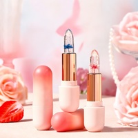 Ensemble de 3 rouges à lèvres floraux transparents en gelée, teinte à lèvres changeante de couleur selon la température et gloss hydratant pour femme, idéal comme cadeau