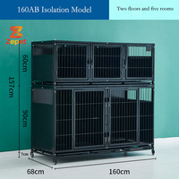 Cage d'hébergement intérieure pour chiens la plus vendue - Solution hôtelière durable et empilable à trois niveaux pour animaux de compagnie