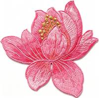 Patchs thermocollants brodés personnalisés Fleur de Lotus pour veste, robe, sac, chapeau, vêtements, décoration de mariage