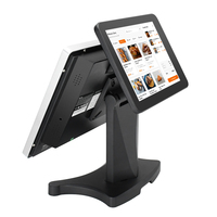 Système de point de vente à double affichage de 15 pouces tout en un système de point de vente à deuxième écran de 10 pouces/système de point de vente Windows