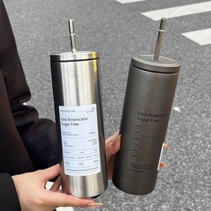 Custom 600ML <b>Double</b> <b>Wall</b> Insulated Travel Milk Coffee Cup Car Portable Outdoor Straight Tumbler Mug Sports Thermal Bottle - Product Image 4
