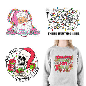 Ho Santa Jolly Moms Club <span class=keywords><strong>Patch</strong></span> Weihnachten Kalorien Zählen Sie nicht Logo Feelin 'Festlich auf Petty List Transfer Aufkleber für Kleidung - Product Image 2