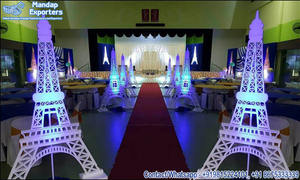 Boda Aisleway Pilares de pavo real con estatuas de Ganesha fibra Gujarati boda entrada pasarela Decoración - Product Image 2