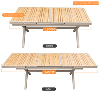 Ensemble table d'extension de chaise, mobilier d'extérieur en rotin, plastique écologique, bois et rotin, 12 pièces