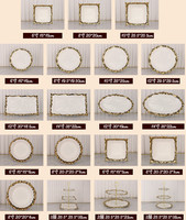 Ensemble de plats carrés dorés modernes en porcelaine pour pâtes, steaks, desserts, plats de service et assiettes pour les mariages, les fêtes et les événements