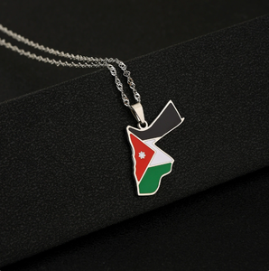 Collar <span class=keywords><strong>Jordan</strong></span> de Acero Inoxidable Plateado para Hombre y Mujer, Estilo Étnico, Collar para Parejas, Accesorios Transfronterizos - Product Image 1