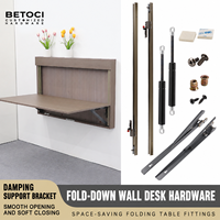 Matériel de fixation pour bureau mural rabattable, support amortisseur avec glissière pour bureau flottant