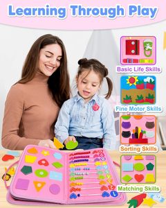 Tablero de Actividades Montessori, Juguetes para Niñas Pequeñas, Regalo de Cumpleaños, Libro de Actividades |   Juguete de Viaje de Avión y Auto, Juguetes Educativos de Aprendizaje - Product Image 4