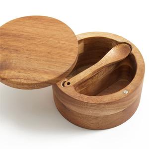 Caja de especias de madera natural de la mejor calidad con tapa, organizador multiusos para almacenamiento de hierbas para uso en la cocina, disponible para la venta. - Product Image 1