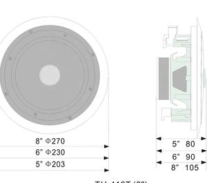 Altavoz de techo económico de 20W, altavoz coaxial de 5 pulgadas de alta fidelidad, OEM ODM y, de 2, 2, 2, 2 - Product Image 3