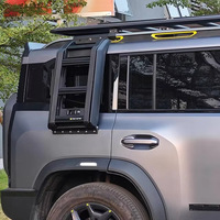 Echelle latérale télescopique noire en aluminium pour réservoir 300 Defender Jetour T2 Land Rover Jimny Pajero Canopy Ladder for Jetour Step