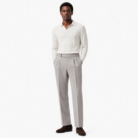 Pantalon de Costume pour Homme – Haute Qualité, Formel, pour Affaires et Mariages – Taille Haute, Plissé, Coupe Droite