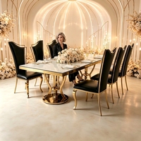 Table de salle à manger en acier inoxydable pour mariage