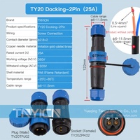 Vis sans soudure TY20 Docking 2 Pin connection IP68 extérieur 25A mâle femelle prise d'alimentation connecteur circulaire étanche