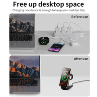 Chargeur sans fil pliable 3-en-1 2026, station de charge magnétique puissante 15W à charge rapide pour iPhone, AirPods et Apple Watch